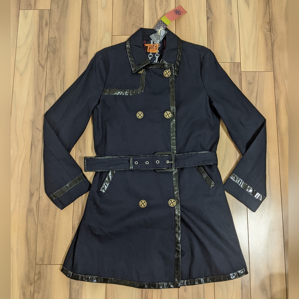 NWT! Tory Burch Women's Greet Coat Navy Blue Size 8 $495